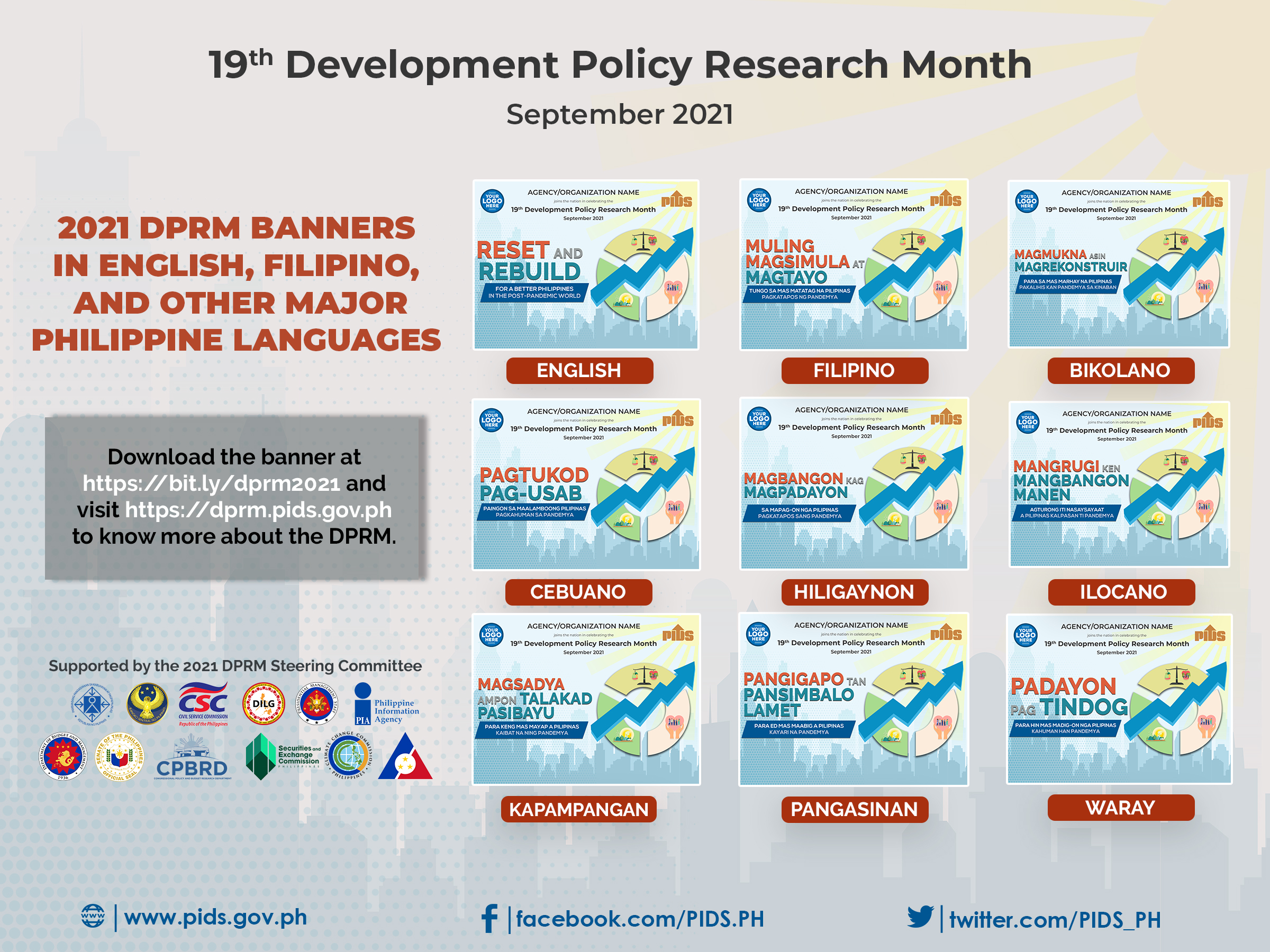 2021 DPRM Banners in English, Filipino, and Other Major Philippine Languages